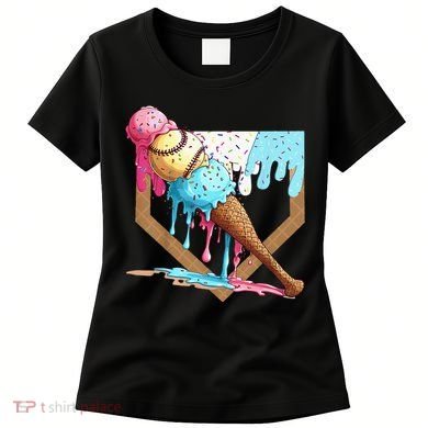 Baseball Ice Cream Dripping Drip Women's T-Shirt