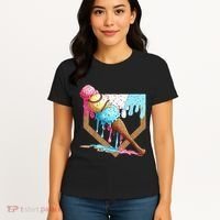 Baseball Ice Cream Dripping Drip Women's T-Shirt thumb 4