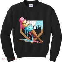 Baseball Ice Cream Dripping Drip Kids Sweatshirt thumb 0