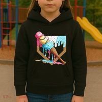 Baseball Ice Cream Dripping Drip Kids Hoodie thumb 3