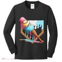 Baseball Ice Cream Dripping Drip Kids Long Sleeve Shirt thumb 0
