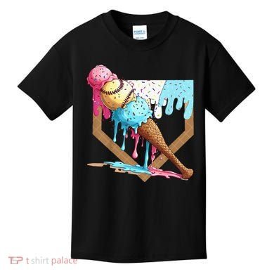 Baseball Ice Cream Dripping Drip Kids T-Shirt
