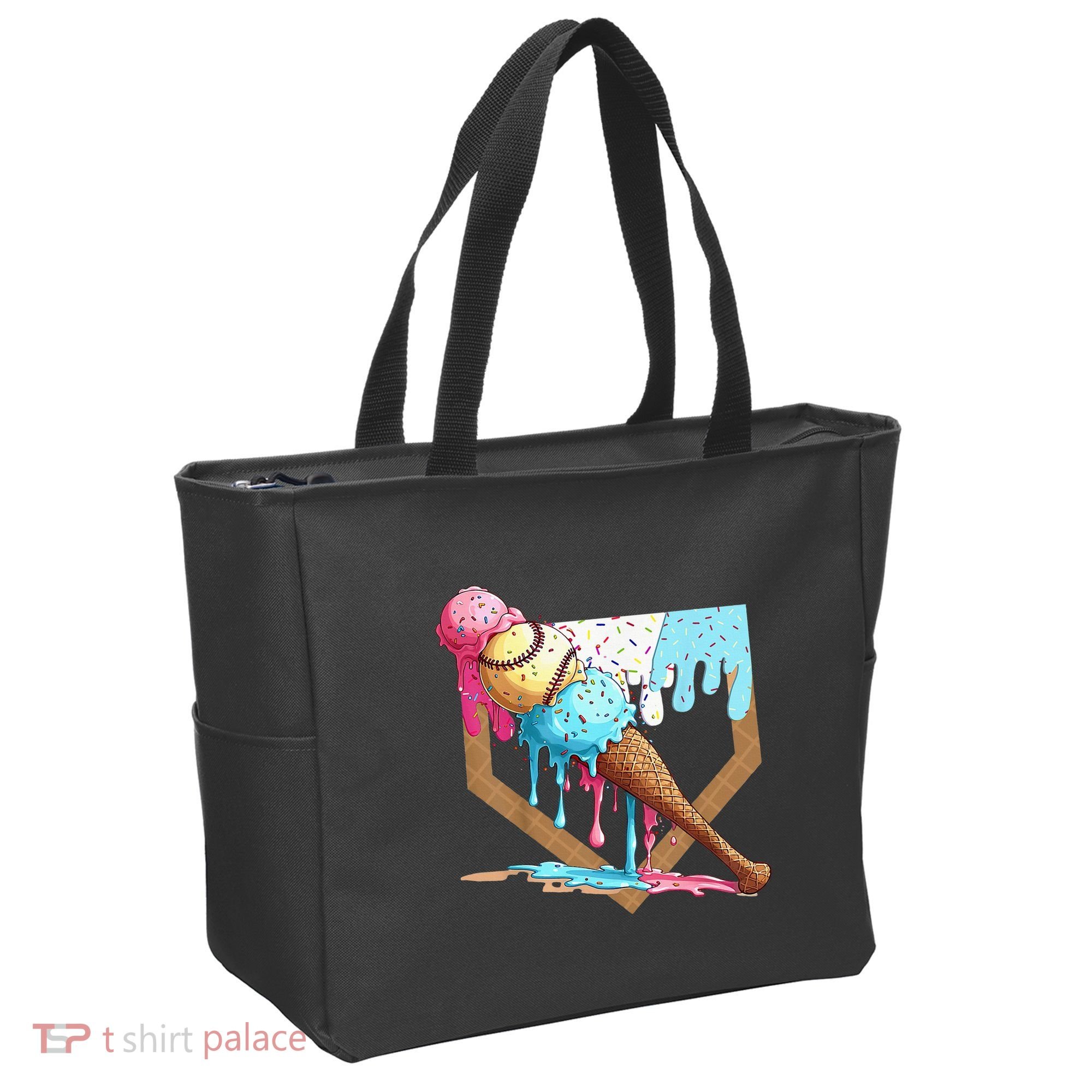 Baseball Ice Cream Dripping Drip Tote Bag