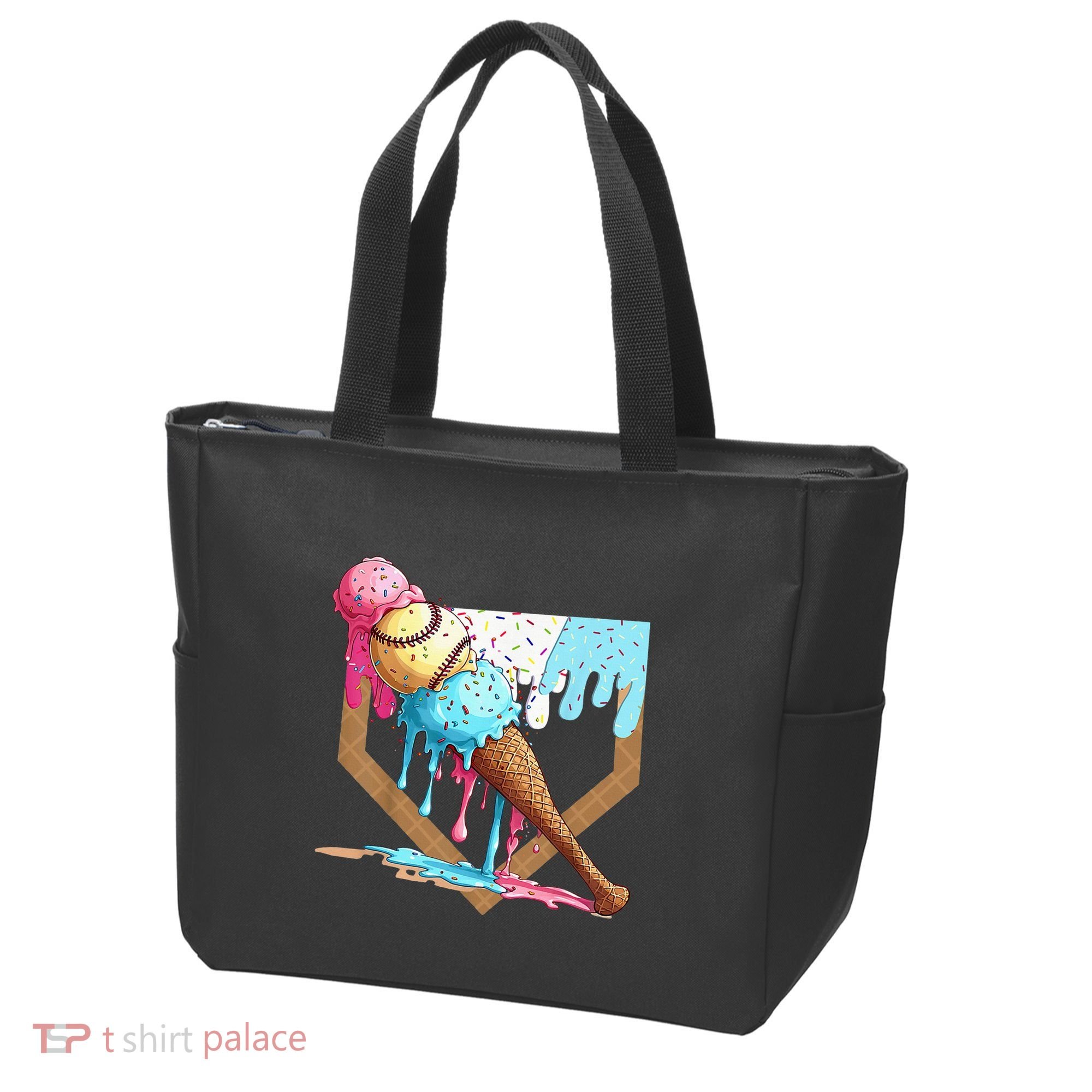 Baseball Ice Cream Dripping Drip Tote Bag