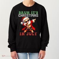 Bruh ItS Christmas In July Dabbing Santa Beach Vacation Women's Sweatshirt thumb 0