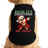 Bruh ItS Christmas In July Dabbing Santa Beach Vacation Doggie Tank thumb 0