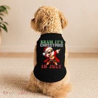 Bruh ItS Christmas In July Dabbing Santa Beach Vacation Doggie Tank thumb 2
