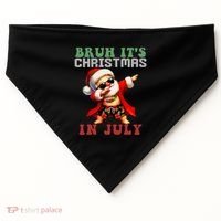 Bruh ItS Christmas In July Dabbing Santa Beach Vacation USA-Made Doggie Bandana thumb 0