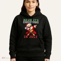 Bruh ItS Christmas In July Dabbing Santa Beach Vacation Hoodie thumb 5