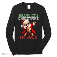Bruh ItS Christmas In July Dabbing Santa Beach Vacation Long Sleeve Shirt thumb 0