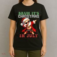 Bruh ItS Christmas In July Dabbing Santa Beach Vacation T-Shirt thumb 4