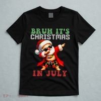 Bruh ItS Christmas In July Dabbing Santa Beach Vacation T-Shirt thumb 5