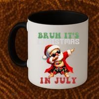 Bruh ItS Christmas In July Dabbing Santa Beach Vacation Coffee Mug thumb 2