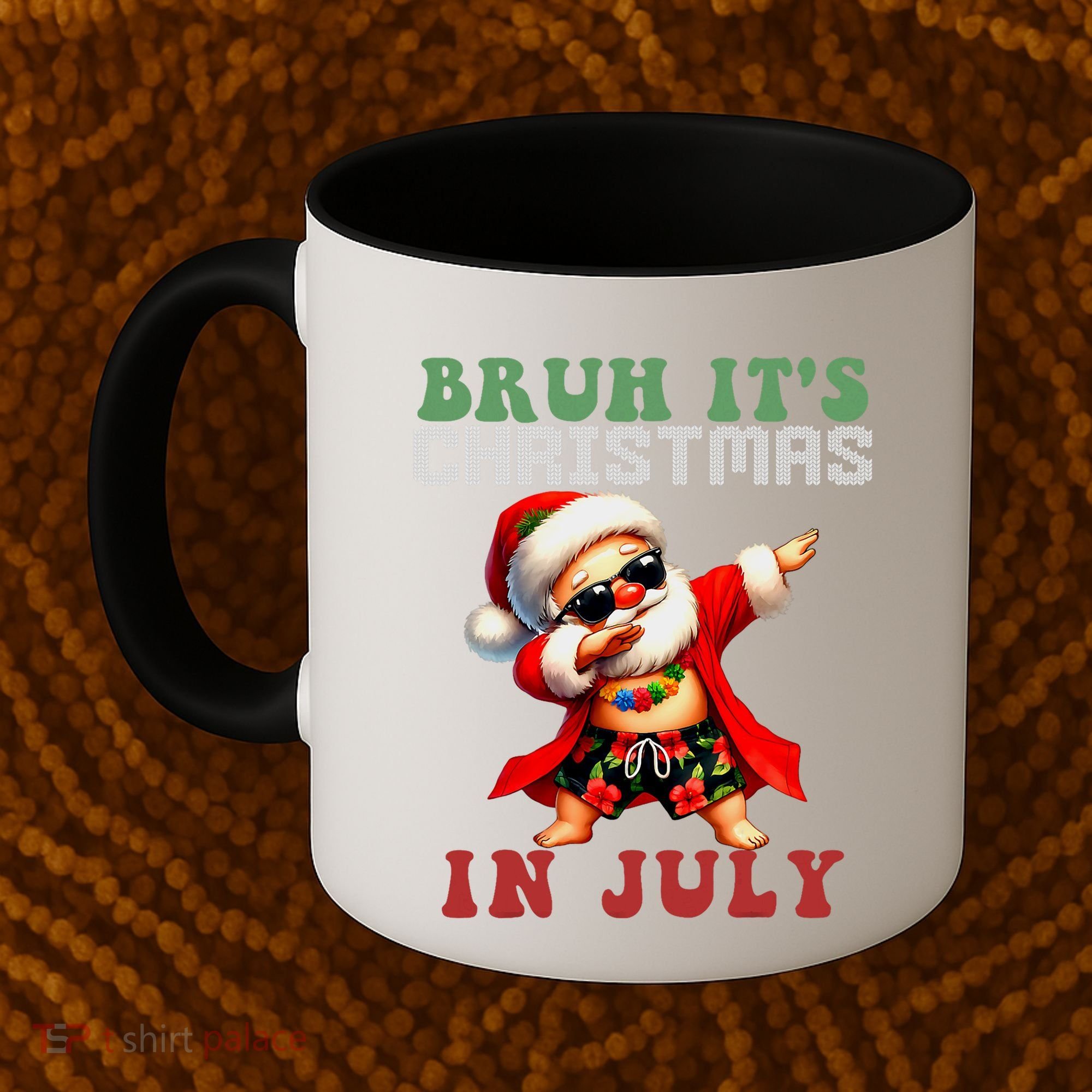 Bruh ItS Christmas In July Dabbing Santa Beach Vacation Coffee Mug