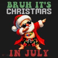 Bruh ItS Christmas In July Dabbing Santa Beach Vacation Women's Hoodie thumb 2