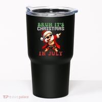 Bruh ItS Christmas In July Dabbing Santa Beach Vacation Tumbler thumb 0