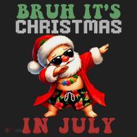Bruh ItS Christmas In July Dabbing Santa Beach Vacation Tumbler thumb 3