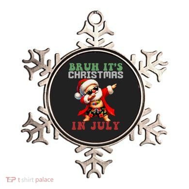 Bruh ItS Christmas In July Dabbing Santa Beach Vacation Ornament