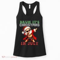 Bruh ItS Christmas In July Dabbing Santa Beach Vacation Women's Tank Top thumb 0