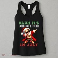 Bruh ItS Christmas In July Dabbing Santa Beach Vacation Women's Tank Top thumb 3