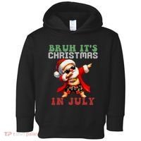 Bruh ItS Christmas In July Dabbing Santa Beach Vacation Toddler Hoodie thumb 0