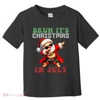 Bruh ItS Christmas In July Dabbing Santa Beach Vacation Toddler T-Shirt thumb 0