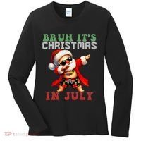 Bruh ItS Christmas In July Dabbing Santa Beach Vacation Women's Long Sleeve Shirt thumb 0