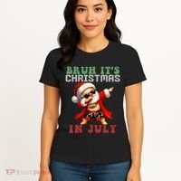 Bruh ItS Christmas In July Dabbing Santa Beach Vacation Women's T-Shirt thumb 4