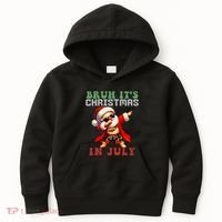 Bruh ItS Christmas In July Dabbing Santa Beach Vacation Kids Hoodie thumb 0