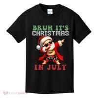 Bruh ItS Christmas In July Dabbing Santa Beach Vacation Kids T-Shirt thumb 0