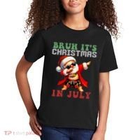 Bruh ItS Christmas In July Dabbing Santa Beach Vacation Kids T-Shirt thumb 2