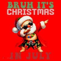 Bruh ItS Christmas In July Dabbing Santa Beach Vacation Santa Hat thumb 1