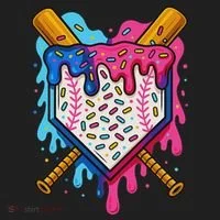 Baseball Ice Cream Drip Baseball Women's Sweatshirt thumb 2