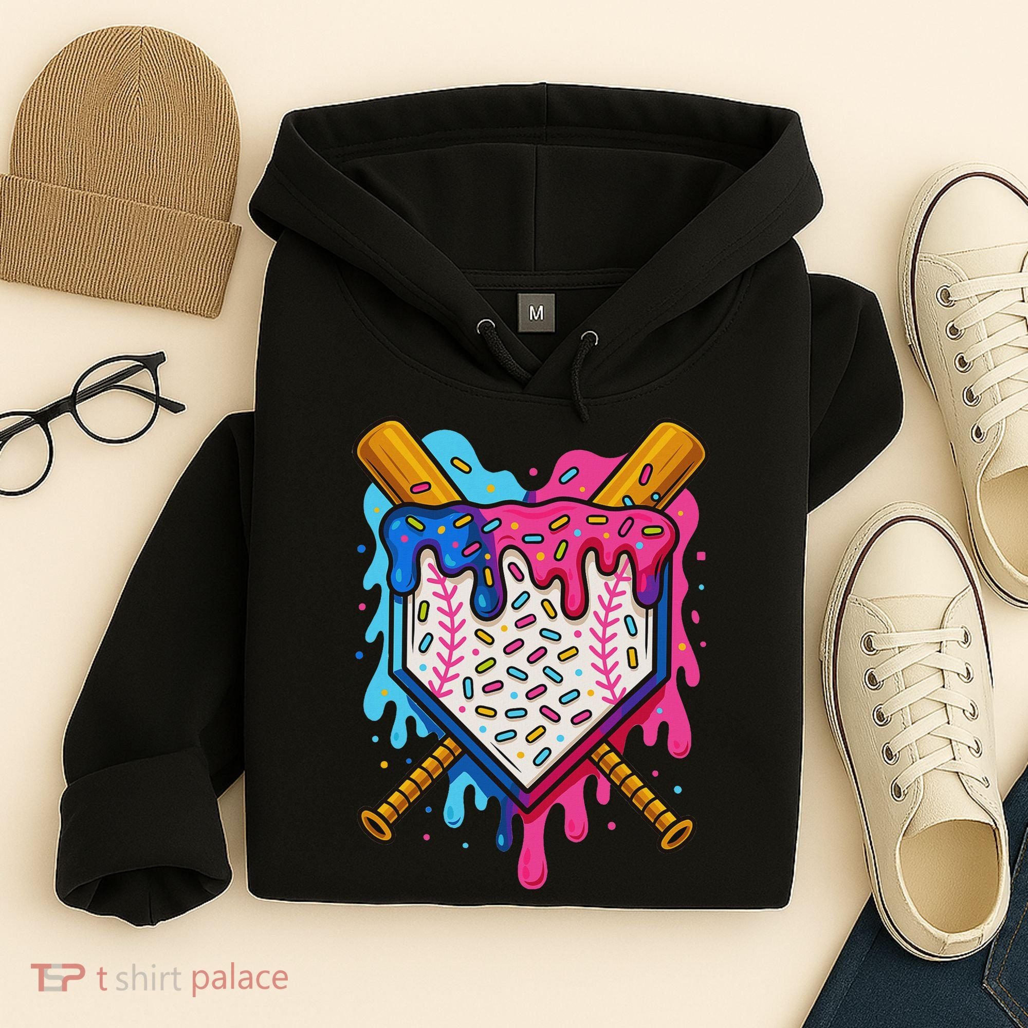 Baseball Ice Cream Drip Baseball Hoodie