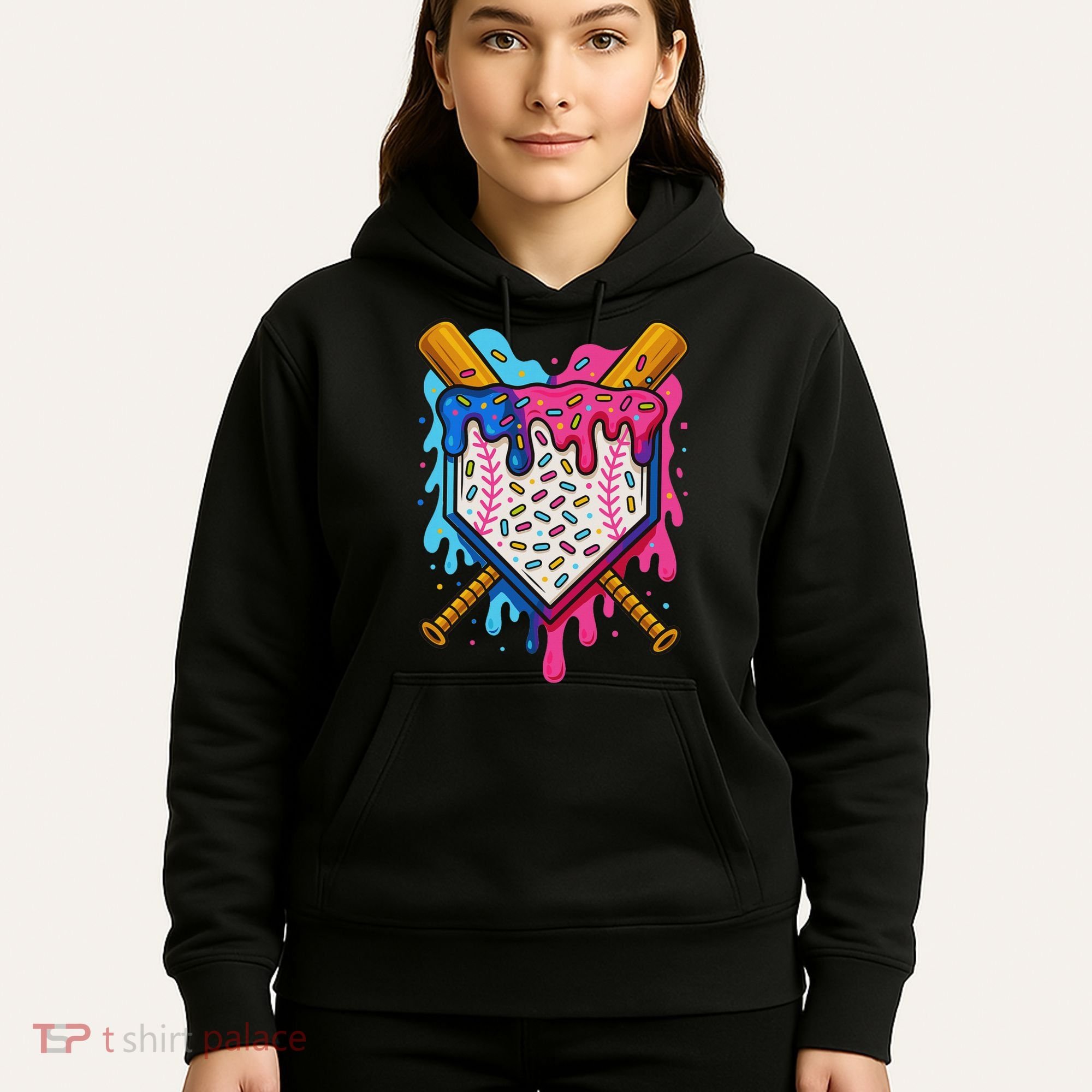 Baseball Ice Cream Drip Baseball Hoodie