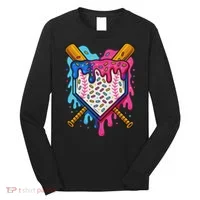 Baseball Ice Cream Drip Baseball Long Sleeve Shirt thumb 0