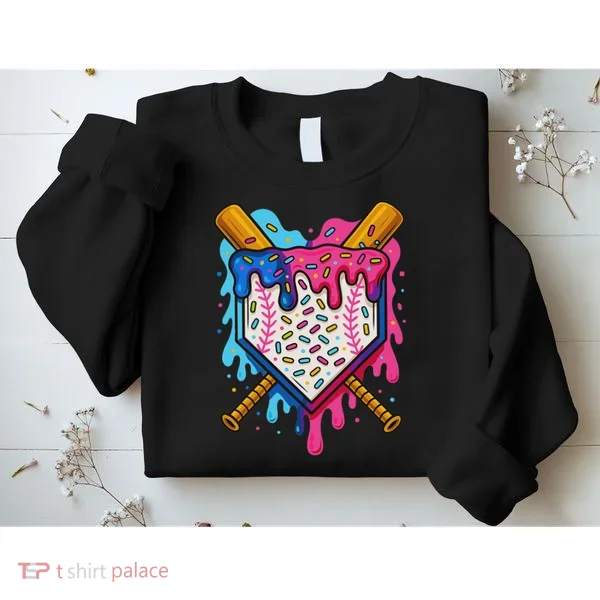 Baseball Ice Cream Drip Baseball Sweatshirt