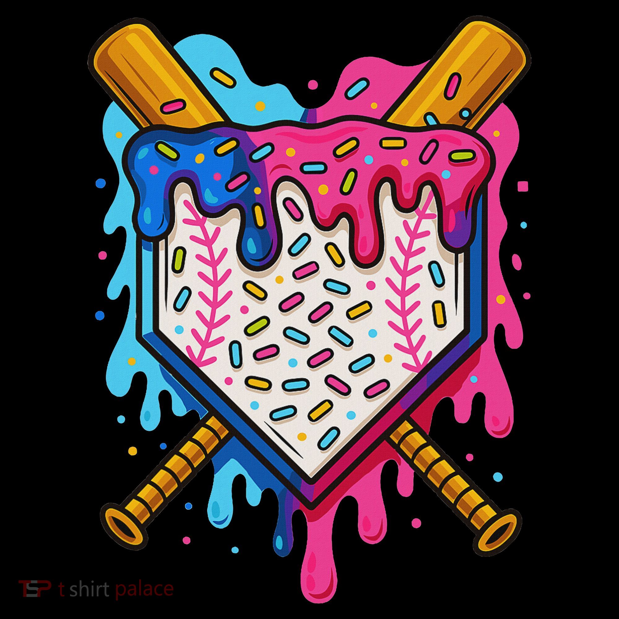 Baseball Ice Cream Drip Baseball Sweatshirt
