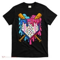 Baseball Ice Cream Drip Baseball T-Shirt thumb 0