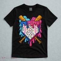 Baseball Ice Cream Drip Baseball T-Shirt thumb 5