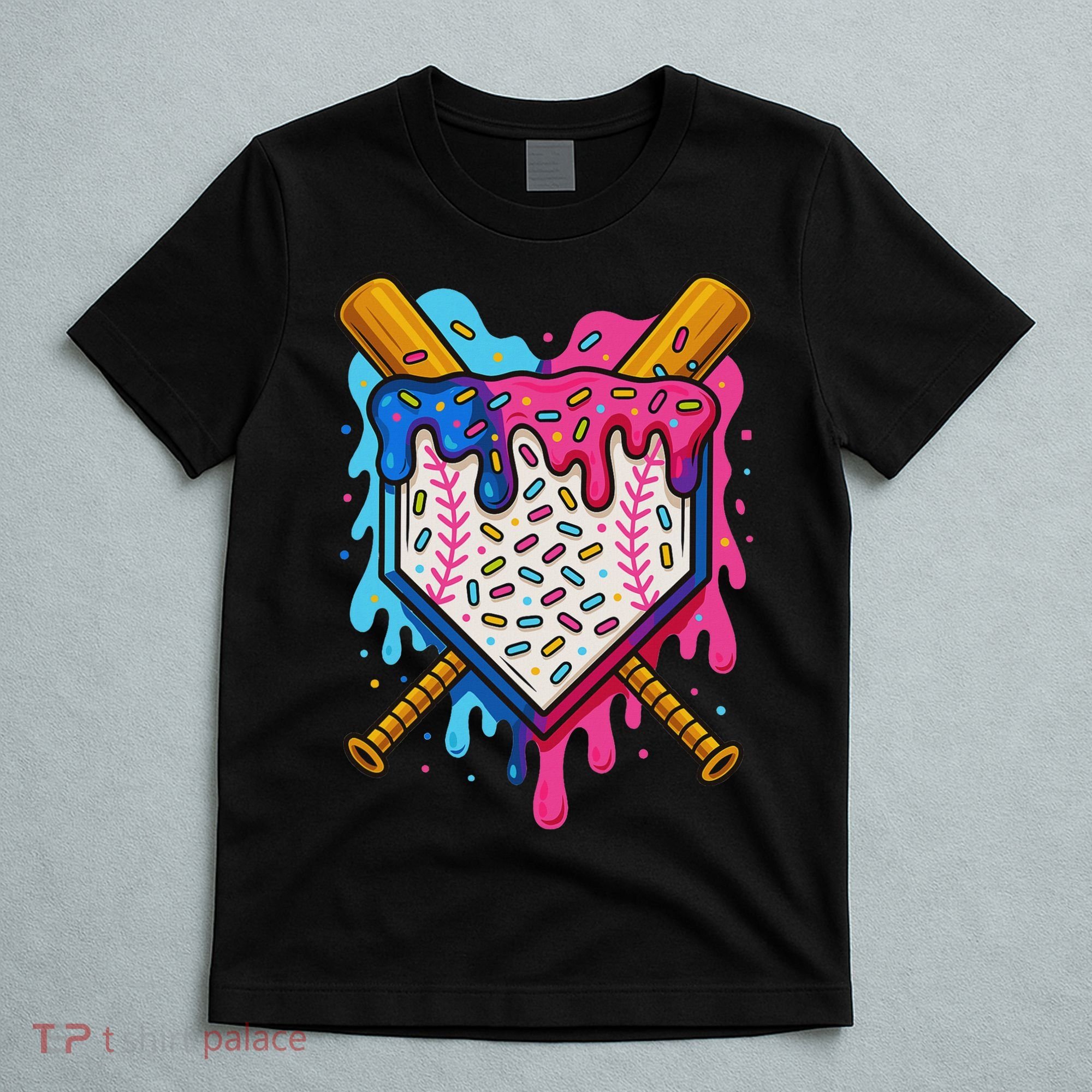 Baseball Ice Cream Drip Baseball T-Shirt