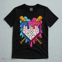 Baseball Ice Cream Drip Baseball T-Shirt thumb 5