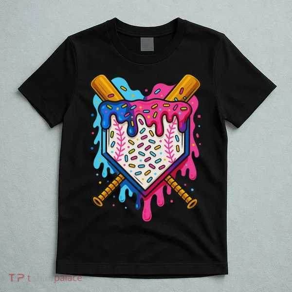Baseball Ice Cream Drip Baseball T-Shirt