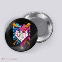 Baseball Ice Cream Drip Baseball Button thumb 0