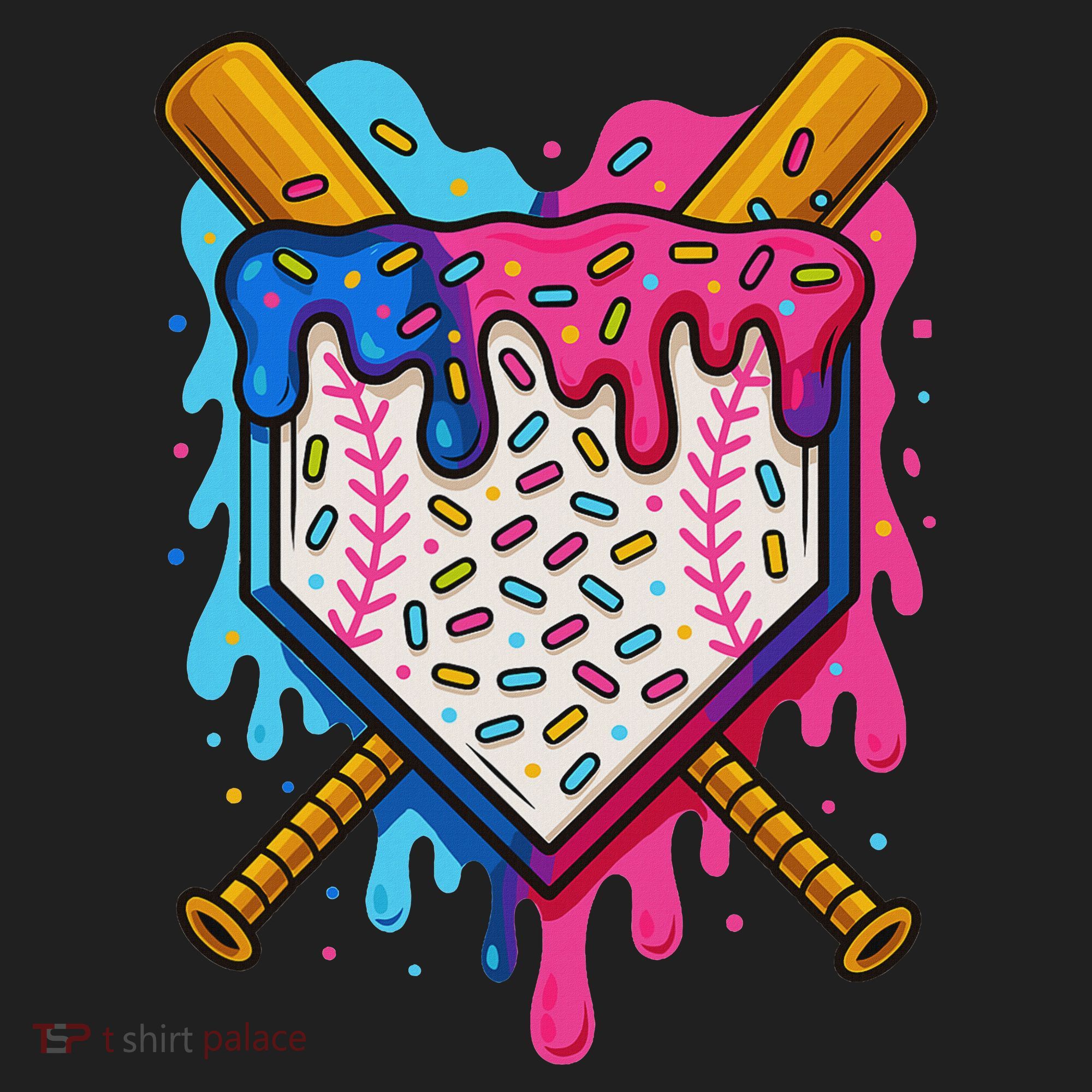 Baseball Ice Cream Drip Baseball Beanie