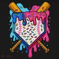 Baseball Ice Cream Drip Baseball Ornament thumb 1