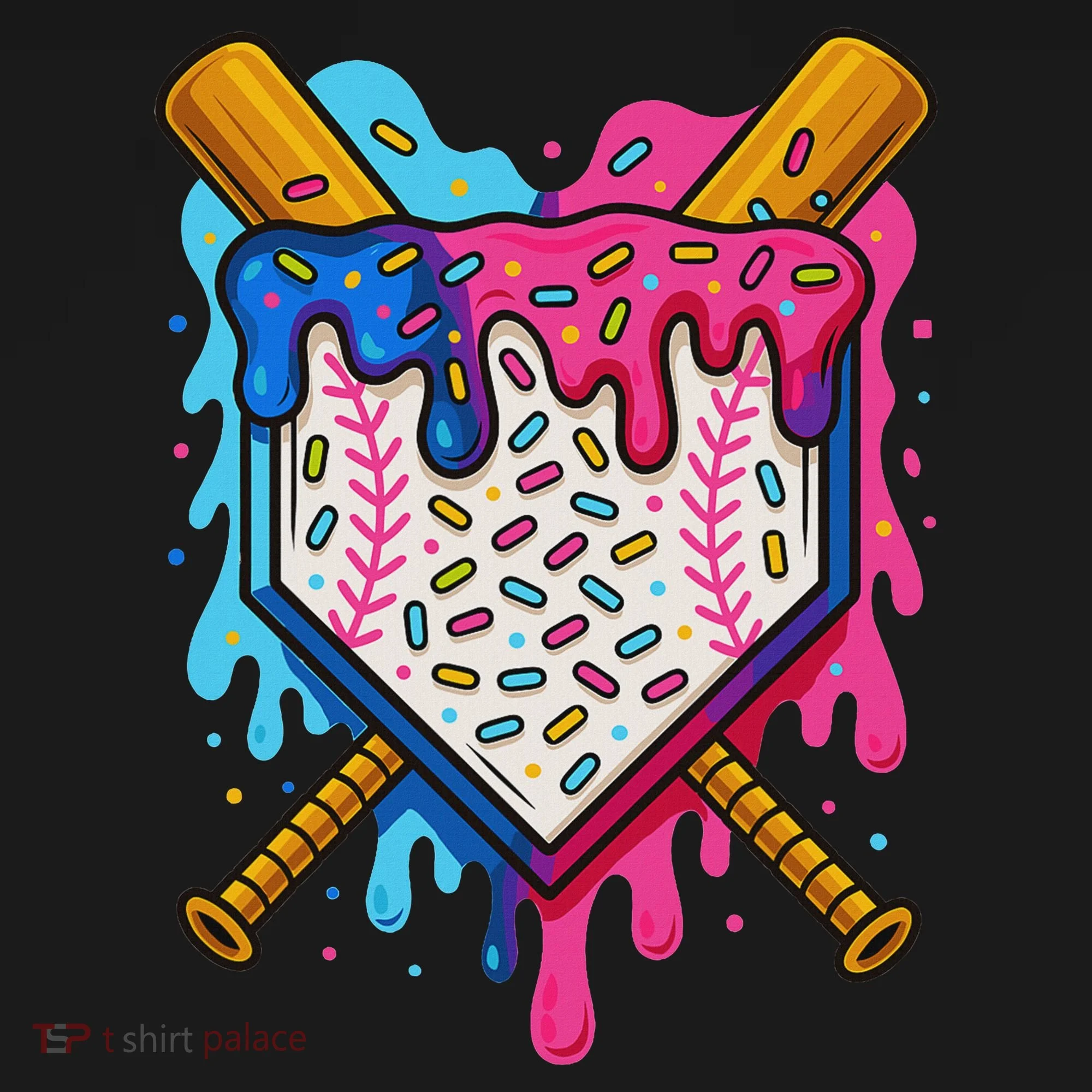 Baseball Ice Cream Drip Baseball Ornament