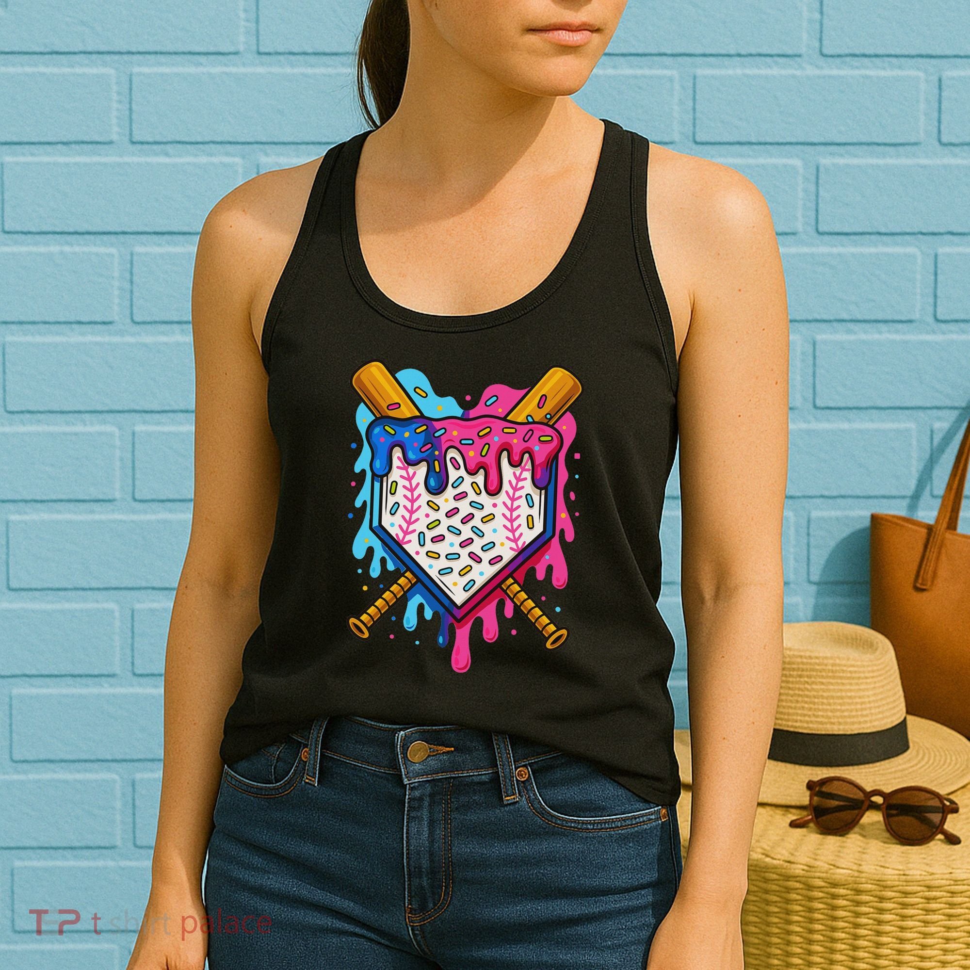 Baseball Ice Cream Drip Baseball Women's Tank Top