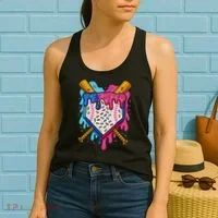 Baseball Ice Cream Drip Baseball Women's Tank Top thumb 2