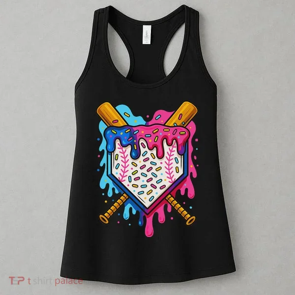Baseball Ice Cream Drip Baseball Women's Tank Top